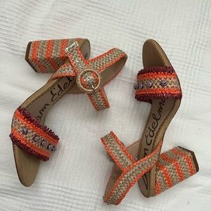 Sam Edelman raffia heeled sandals